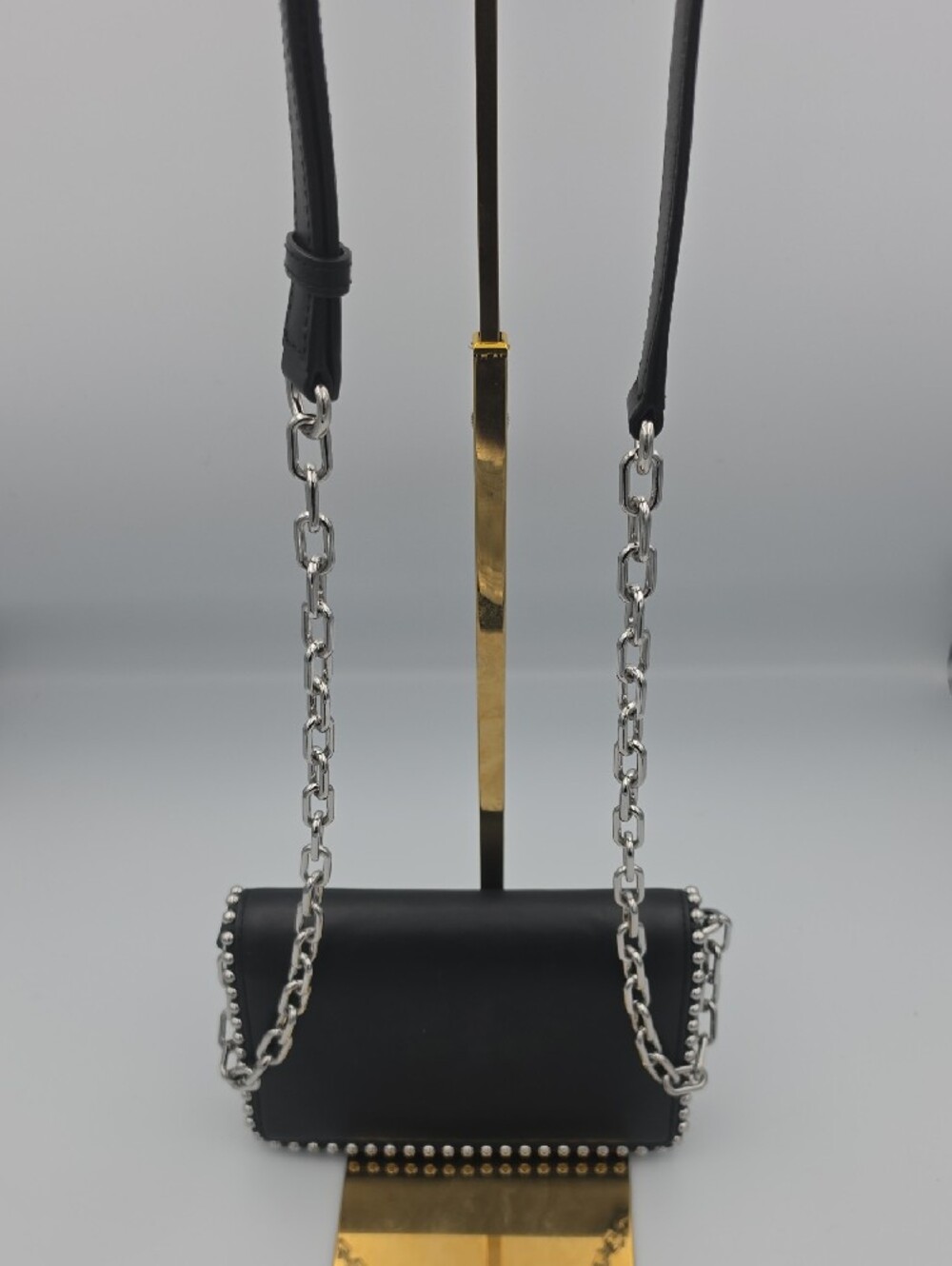 Alexander Wang Attica Biker Silver Chain Flap Stud Small Crossbody Bag (EUC)🖤🩶 - Picture 3 of 16